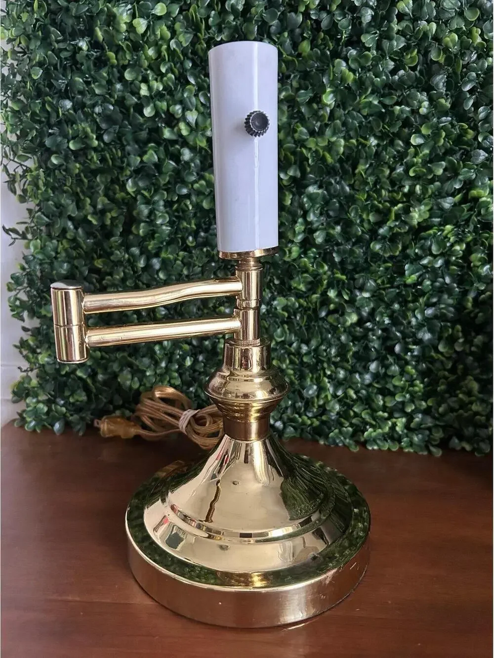 Vintage Brass Swing Arm Table Lamp Adjustable MCM Desk Reading Light